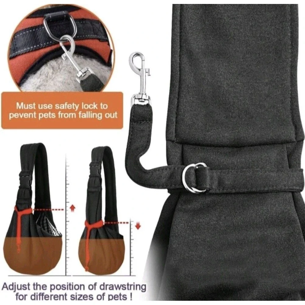 TOMKAS Dog Sling Carrier for Small Dogs Puppy Carrier for Small Dogs Black